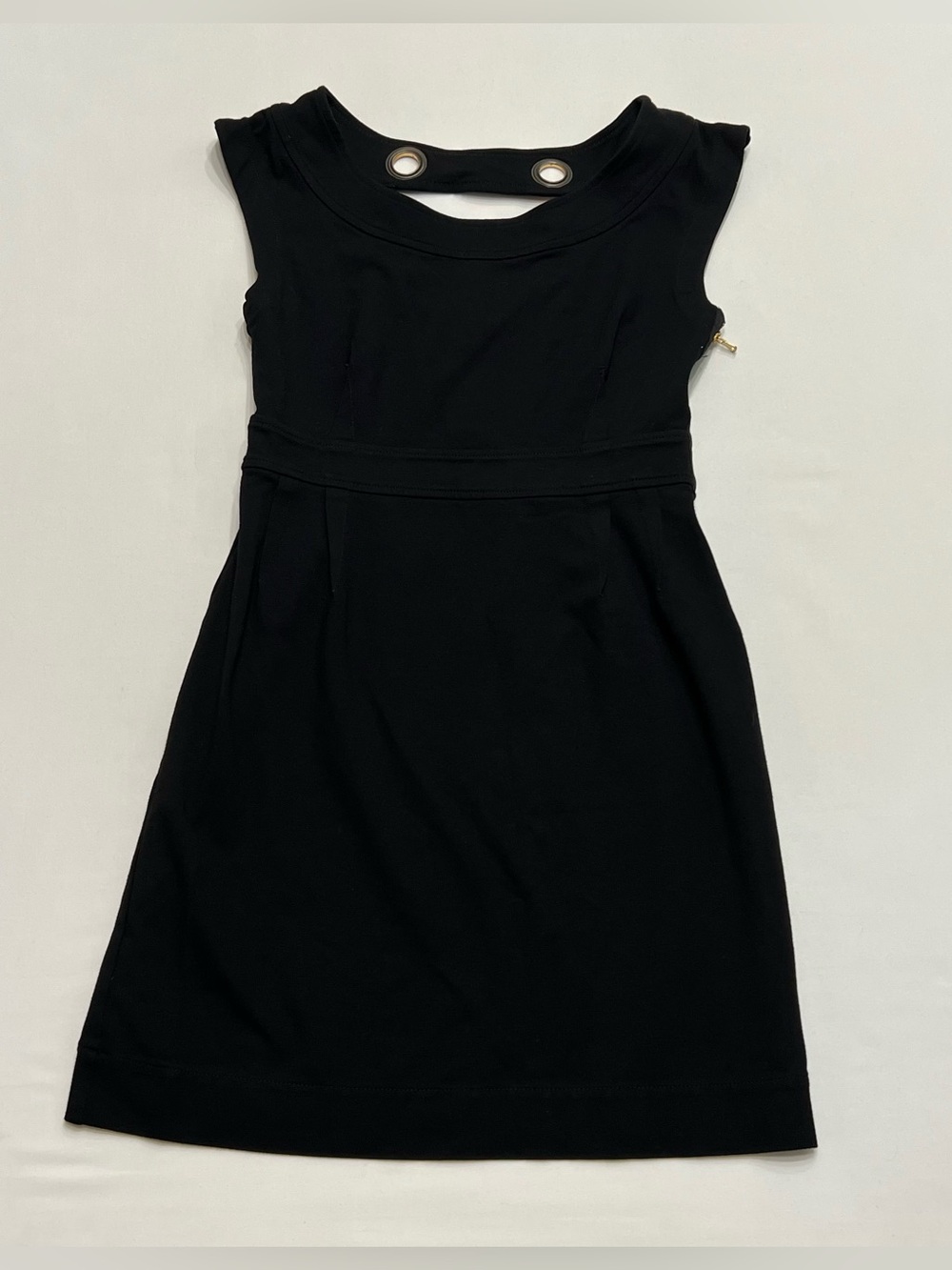 Marc by Marc Jacobs Y2K Black Mini Dress Sz Small Gold Ring Cut Outs